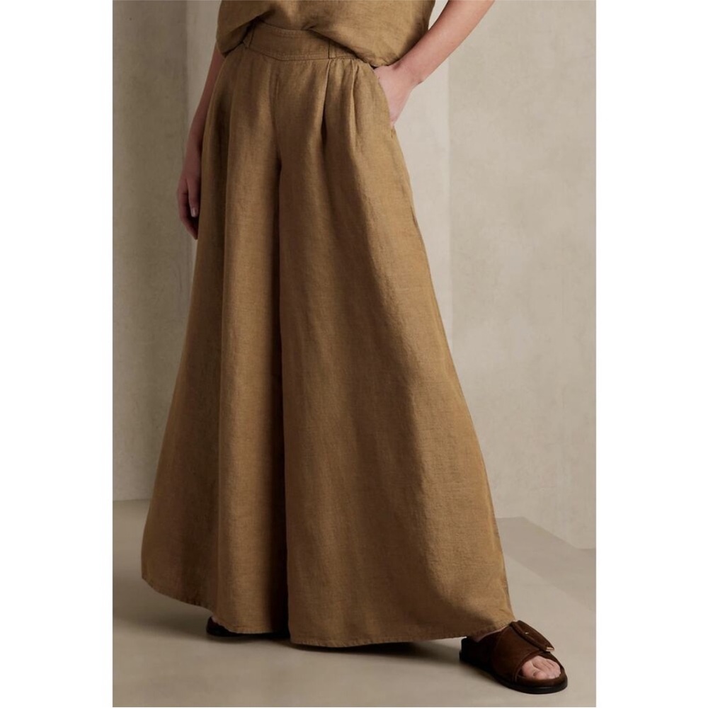 Banana Republic MINNA Wide-Leg Linen Pants Women 6 Petite
